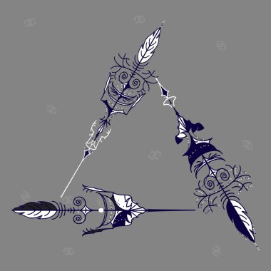 Vintage üçgen okları kümesi