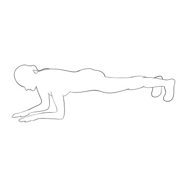 Fitness planking egzersiz. Vektör