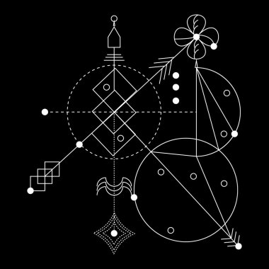 Kutsal geometri, vektör grafik tasarım öğeleri. 