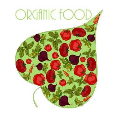 Vektör yeşil yaprak sebze ile dolu