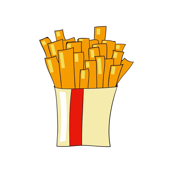 Vector de comida rápida. Papas fritas ilustración para lugares fastfood — Vector de stock