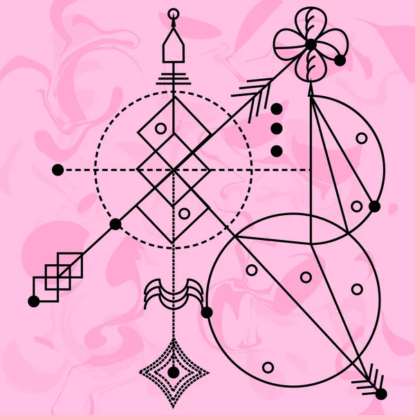 Kutsal geometri, vektör grafik tasarım öğeleri. 