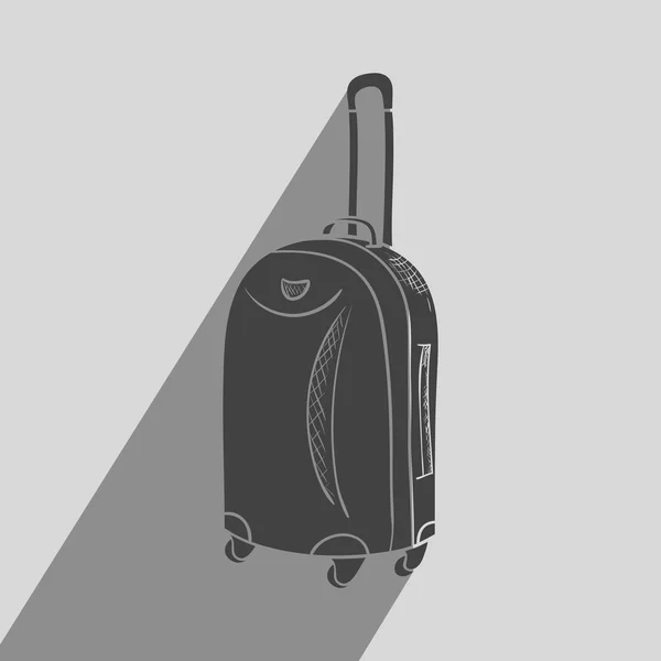 Χρώμα ταξίδια βαλίτσα με τροχούς ρεαλιστική σε άσπρο φόντο. — Διανυσματικό Αρχείο