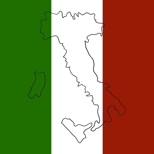 Carte d'Italie avec le drapeau à l'intérieur de couleur ...