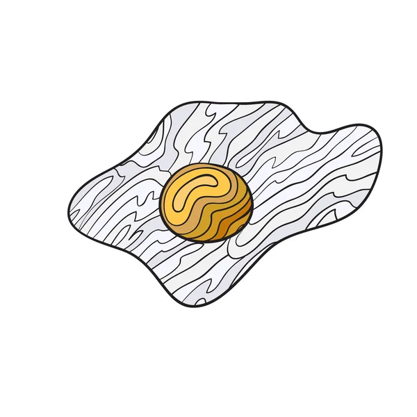 Vector illustratie met gebakken ei. Hand getekende illustratie — Stockvector