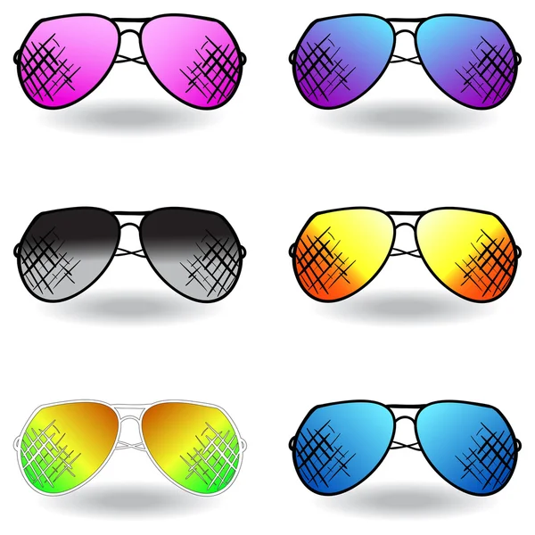 Illustration of sunglasses. Set of sunglasses. Vector — Stock Vector