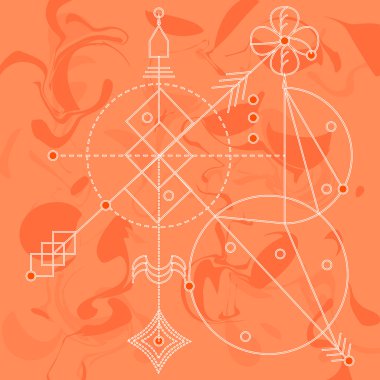 Kutsal geometri, vektör grafik tasarım öğeleri. 