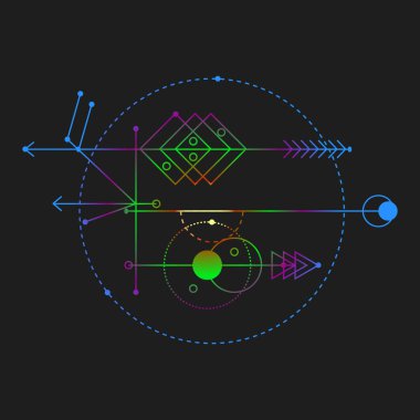 Kutsal geometri, vektör grafik tasarım öğeleri. 