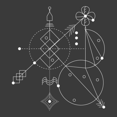 Kutsal geometri, vektör grafik tasarım öğeleri. 