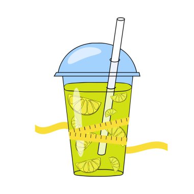 Elle çizilmiş smoothies ve skales. Kilo kaybı kavramı, hea