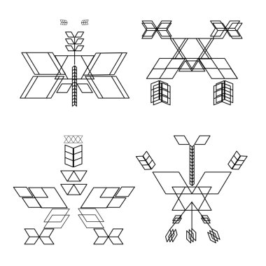 Kutsal geometri, vektör grafik tasarım öğeleri. 