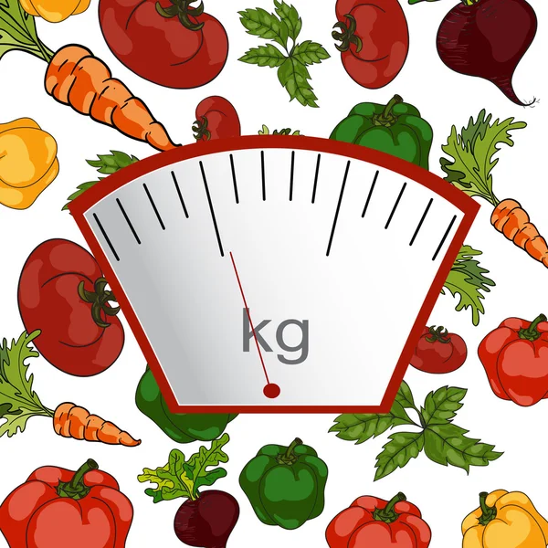 O conceito de perda de peso, estilos de vida saudáveis, dieta — Vetor de Stock
