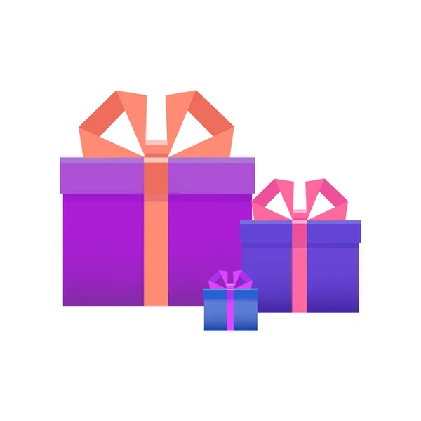 Geschenkset, Schachtel mit Schleife. das Konzept Gratulation Deliv — Stockvektor