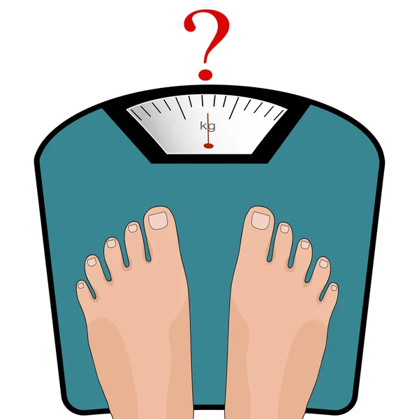 Διάνυσμα πόδια στην κλίμακα. Έννοια της απώλειας βάρους, υγιεινή lifest — Διανυσματικό Αρχείο