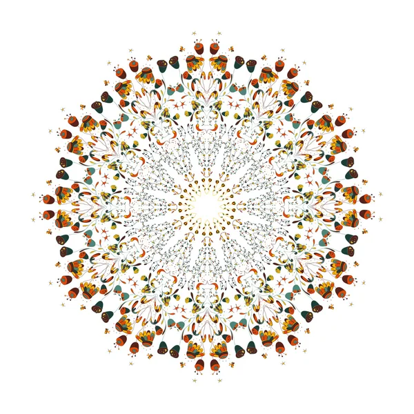 Векторный абстрактный круглый узор, орнамент, иллюстрация для поздравительных открыток — стоковый вектор