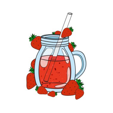 Vektör el güler yüzlü bir cam çizilen illüstrasyon