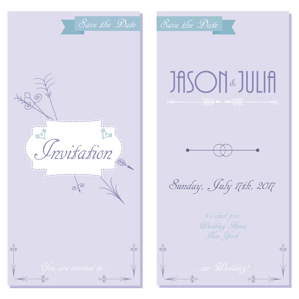 Tarjeta de invitación de boda vectorial — Archivo Imágenes Vectoriales