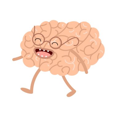 Vektör çizgi film insan anatomisi. Sağlıklı beyin