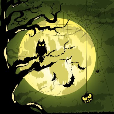 Cadılar Bayramın kutlu olsun Poster tasarımı için. Vektör çizim. Afiş