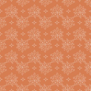 Modern tarzda moda turuncu kış şablonu. Basit tasarım, grafik öğe. Çiçek vektörü Xmas kutlaması