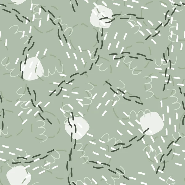 Модні Абстрактні Каракулі Безшовні Ілюстрації Природа Зеленого Кольору Пастельний Векторний — стоковий вектор