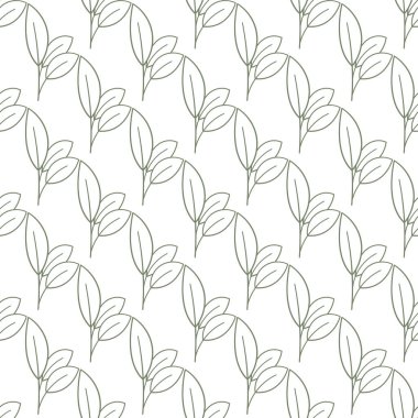 Tropikal yapraklı egzotik desen Hawaii usulü. El çizimi ile boyanmış yeşil palmiye yaprakları veya bitkiler ve eski bahçe çiçekleri. Eğilimsiz vektör tasarımı.