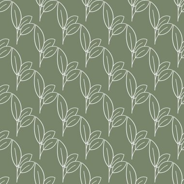 Tropikal yapraklı egzotik desen Hawaii usulü. El çizimi ile boyanmış yeşil palmiye yaprakları veya bitkiler ve eski bahçe çiçekleri. Eğilimsiz vektör tasarımı.