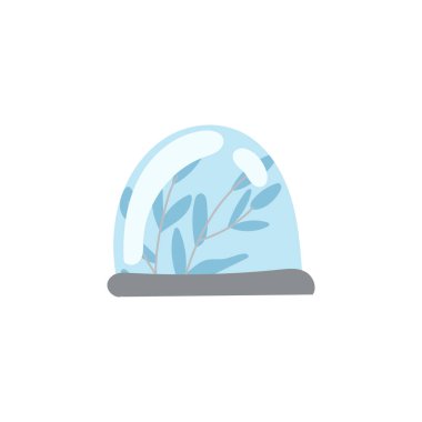 Cam kubbeli ve kar taneli sihirli kar küresi, mükemmel bir Noel tatili süsü..