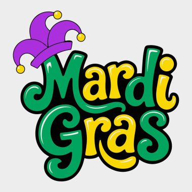 Komik Renkli Mardi Gras Festivali Tişört Tasarımı