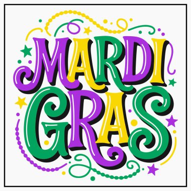 Komik Mardi Gras Kutlama Tişörtü Tasarımı