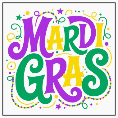 Komik Mardi Gras Kutlama Tişörtü Tasarımı