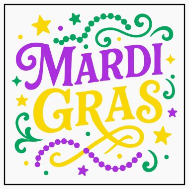 Komik Mardi Gras Kutlama Tişörtü Tasarımı