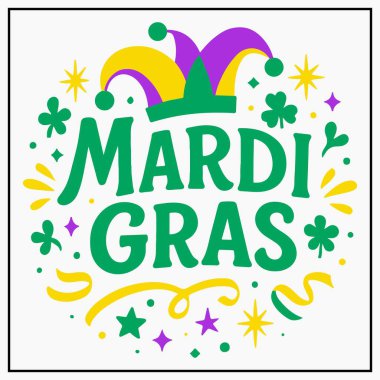 Komik Mardi Gras Kutlama Tişörtü Tasarımı