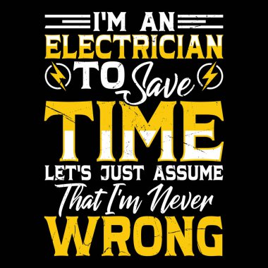 Profesyonel Elektrikçi Komik Elektrikçi Tişörtü Tasarımı