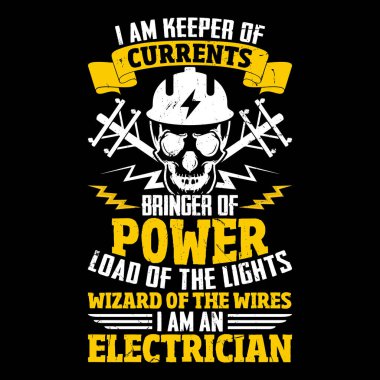 Profesyonel Elektrikçi Komik Vintage Elektrikçi Tişört Tasarımı