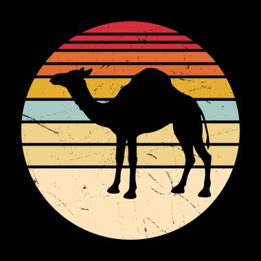 Camel Funny Retro Vintage Camel Tişört Tasarımı