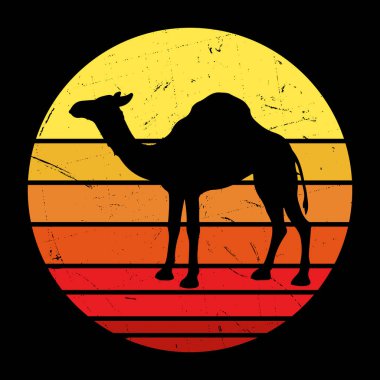 Deve Çekici Komik Retro Çekici Çekici Tişört Tasarımı