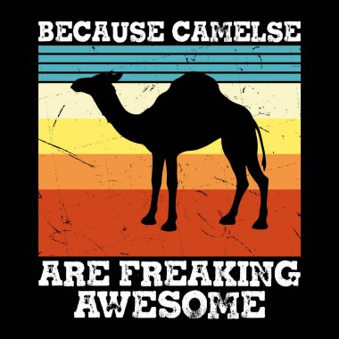 Deve Çekici Komik Retro Çekici Çekici Tişört Tasarımı