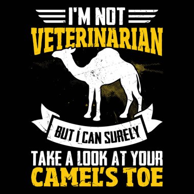 Komik Retro Eski Deve Tişörtü Tasarımı