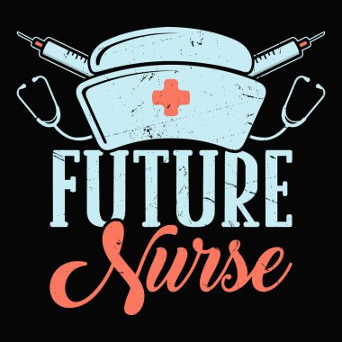 Geleceğin Hemşire Öğrencisi Komik Retro Vintage Hemşire Tişörtü Tasarımı