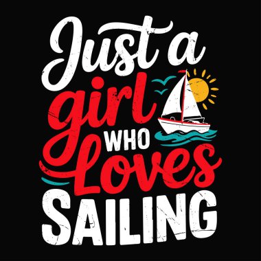 Komik Okyanus Maceraları Yelkenli Tişörtü Tasarımı 'nı seven bir kız.