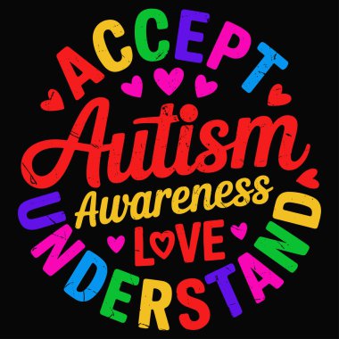 Komik Renkli Bulmaca Deseni Otizm Farkındalık Tişörtü Tasarımı