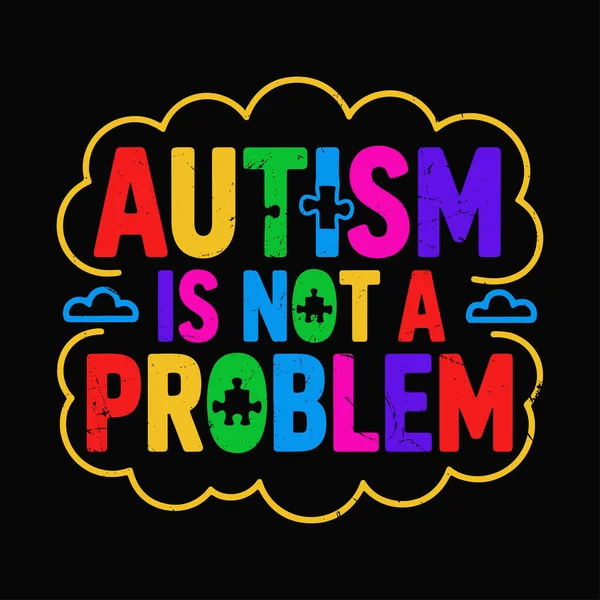 Komik Renkli Bulmaca Deseni Otizm Farkındalık Tişörtü Tasarımı