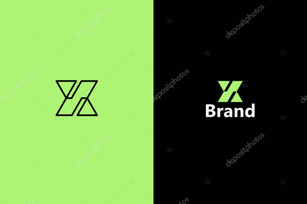 X or XZ or YY Monogram Logo Design with two background.