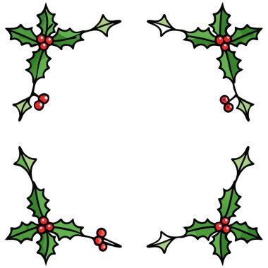 Noel süsü için kutsal bir yaprak çerçeve..