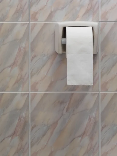 Toalettpapper rulle på vägg — Stockfoto