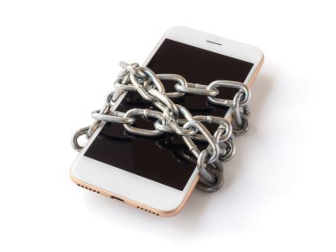 Hareket eden telefon kilitli zincir ile izole