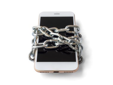 Hareket eden telefon kilitli zincir ile izole