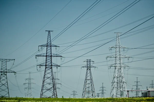 High voltage towers. — Stock Photo, Image