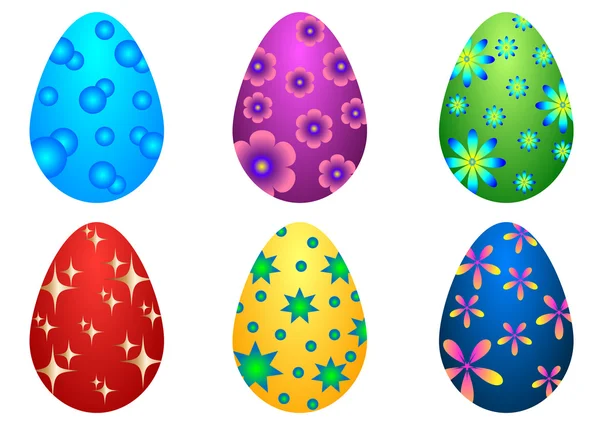 Colección de color vectorial huevos de Pascua — Vector de stock